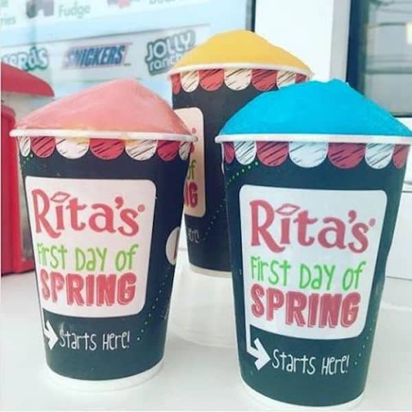 Free ice at Rita's for the first day of spring