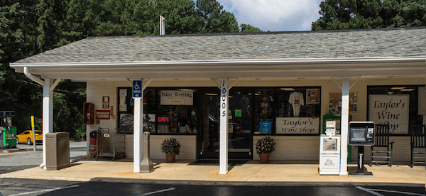 exterior of Taylor's Wine Shop in Raleigh