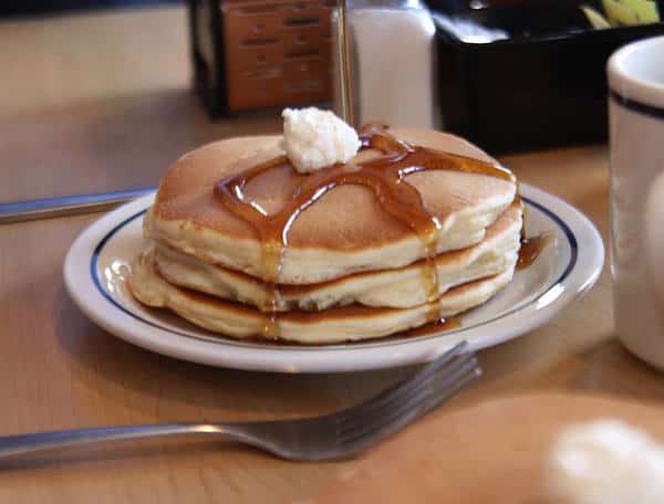 short stack of pancakes at ihop. They cost $1 on May 21