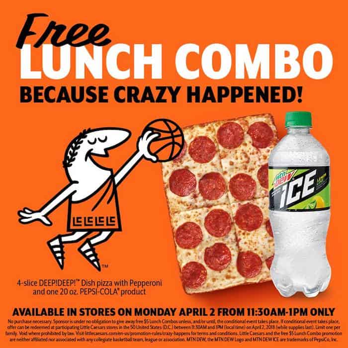 UMBC upset over UVA. Little Caesars free pizza.