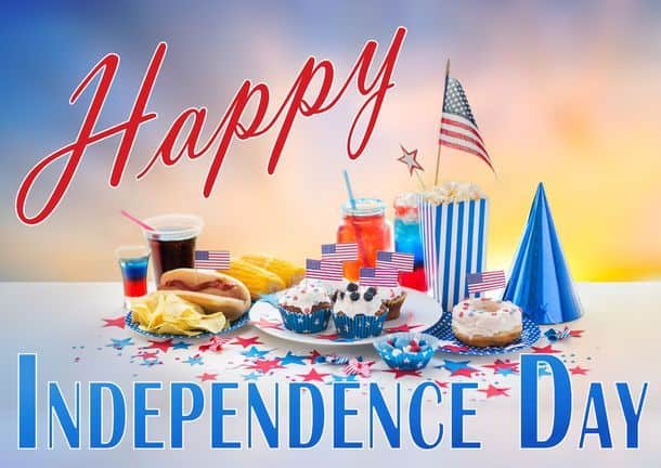 4th of july message with festive food