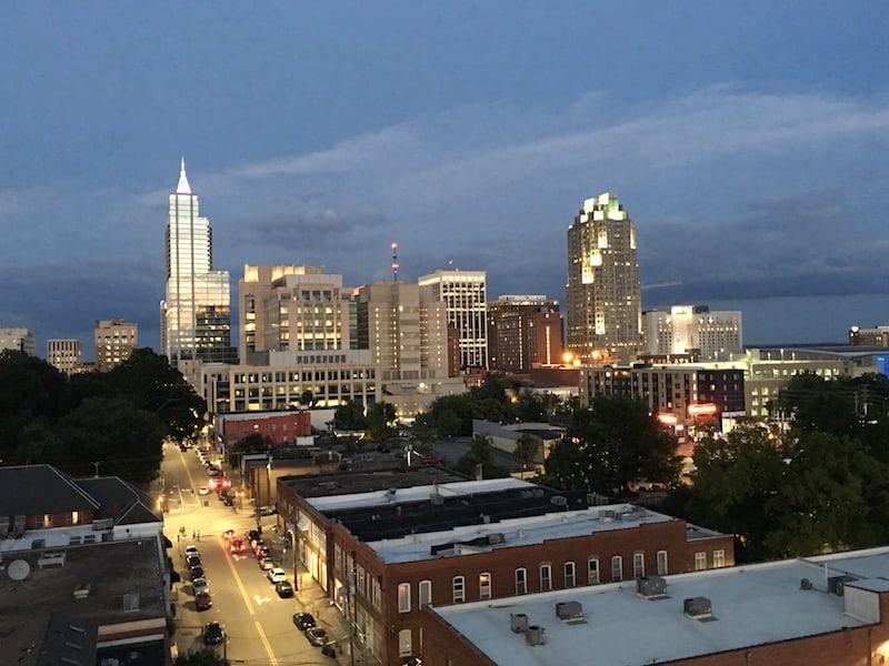 downtown raleigh skyline view