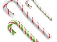 Candy Cane Vector Christmas Candy Cane Realistic Set Isolated Top View Xmas Banner And New Year Design Concept Illustration 3D Xmas Candy Cane Se