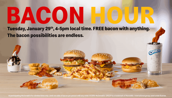 free bacon hour mcdonalds
