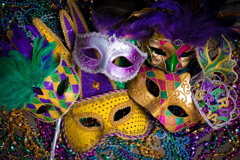 mardi gras masks and beads raleigh