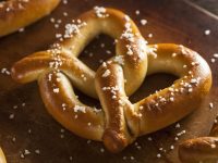 homemade soft pretzel with salt
