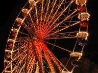 Ferris wheel at night.