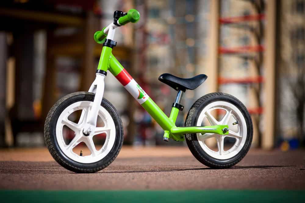 green balance bike