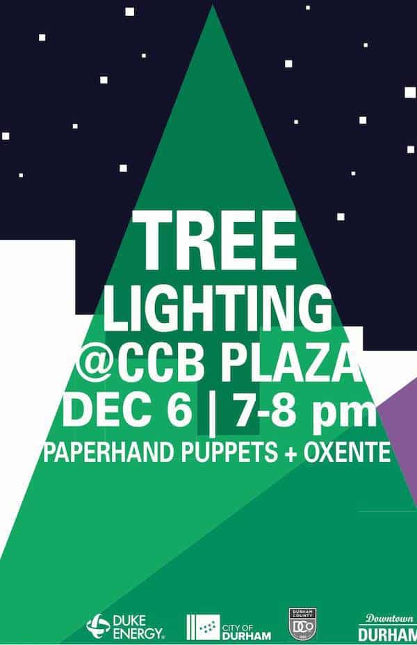 downtown durham tree lighting 2019 Triangle on the Cheap