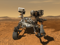 illustration of Perseverance rover on Mars