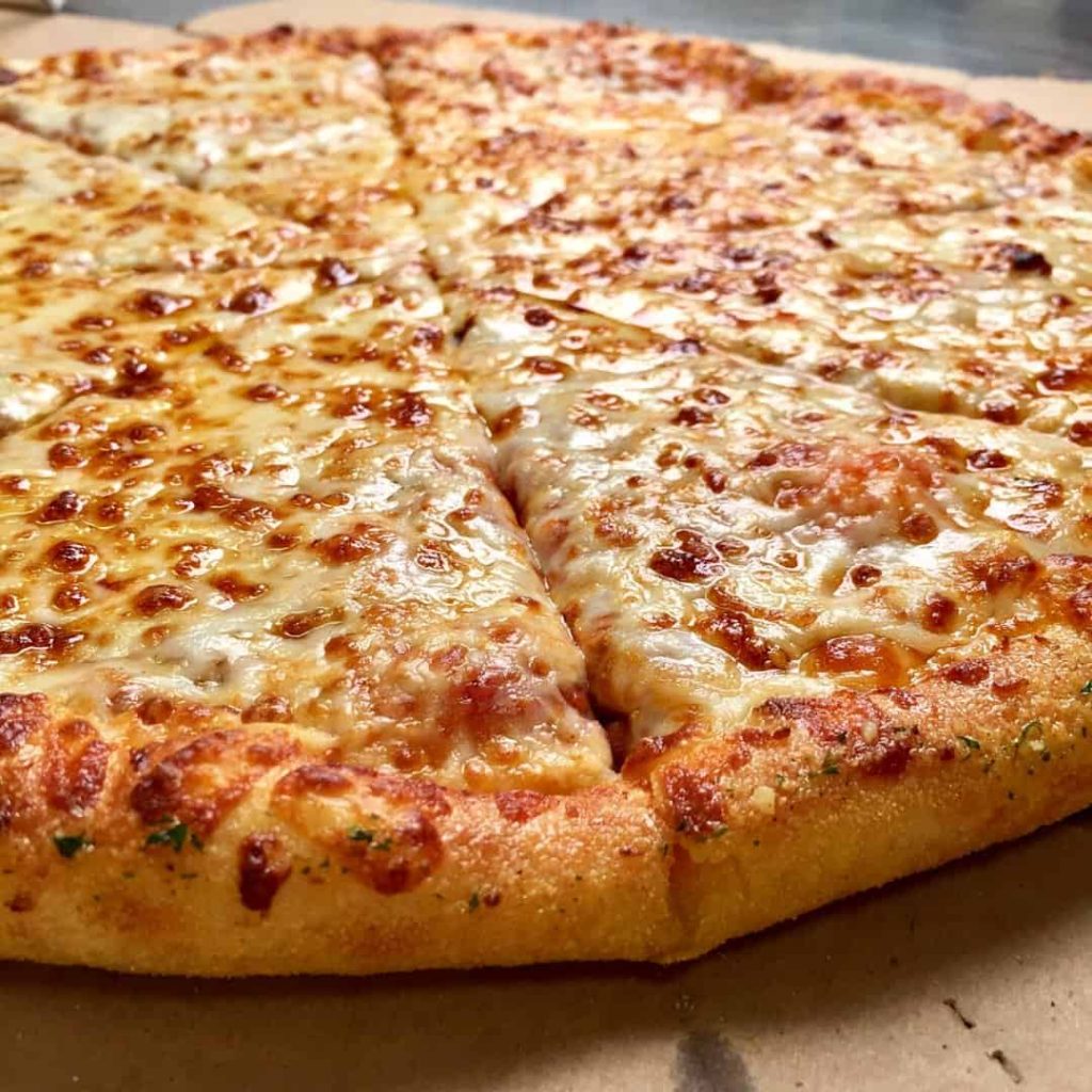 close-up of domino's pizza