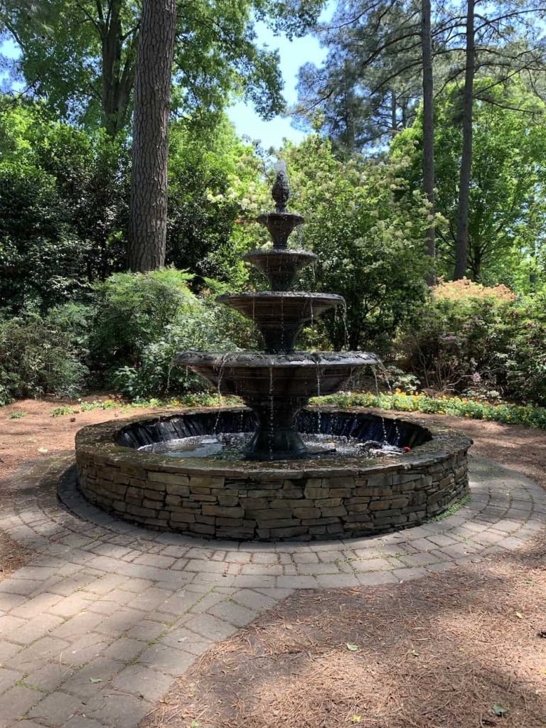 Four-tiered fountain at WRAL Azalea Gardens in Raleigh