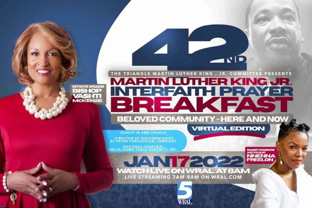 Triangle Martin Luther King, Jr. Committee MLK Day Interfaith Prayer Breakfast Jan 17 (streaming