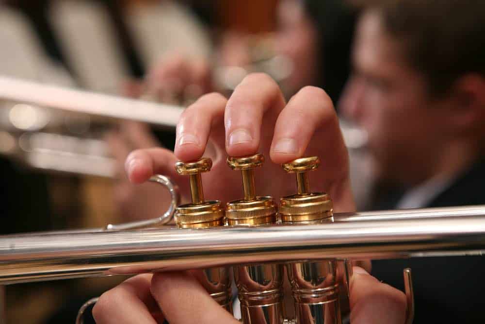 close-up of trumpet