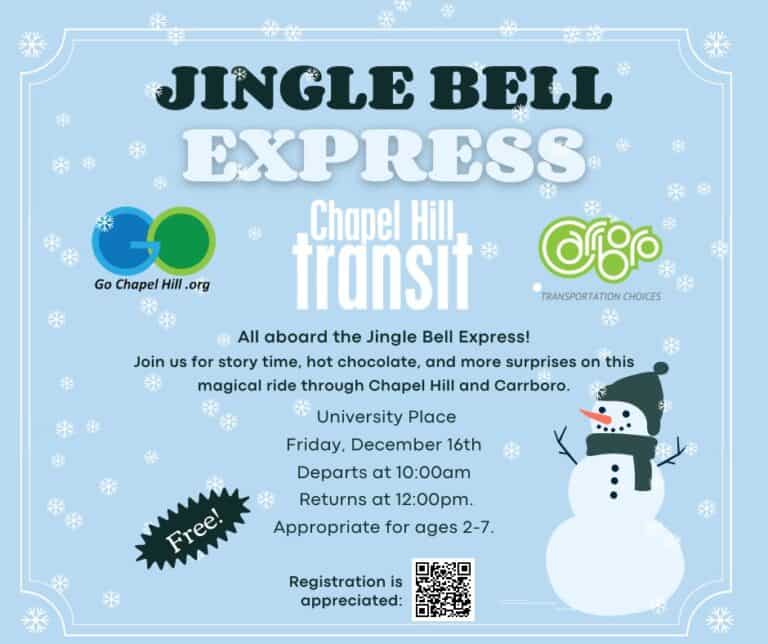 Jingle Bell Express in Chapel Hill free holiday ride for children