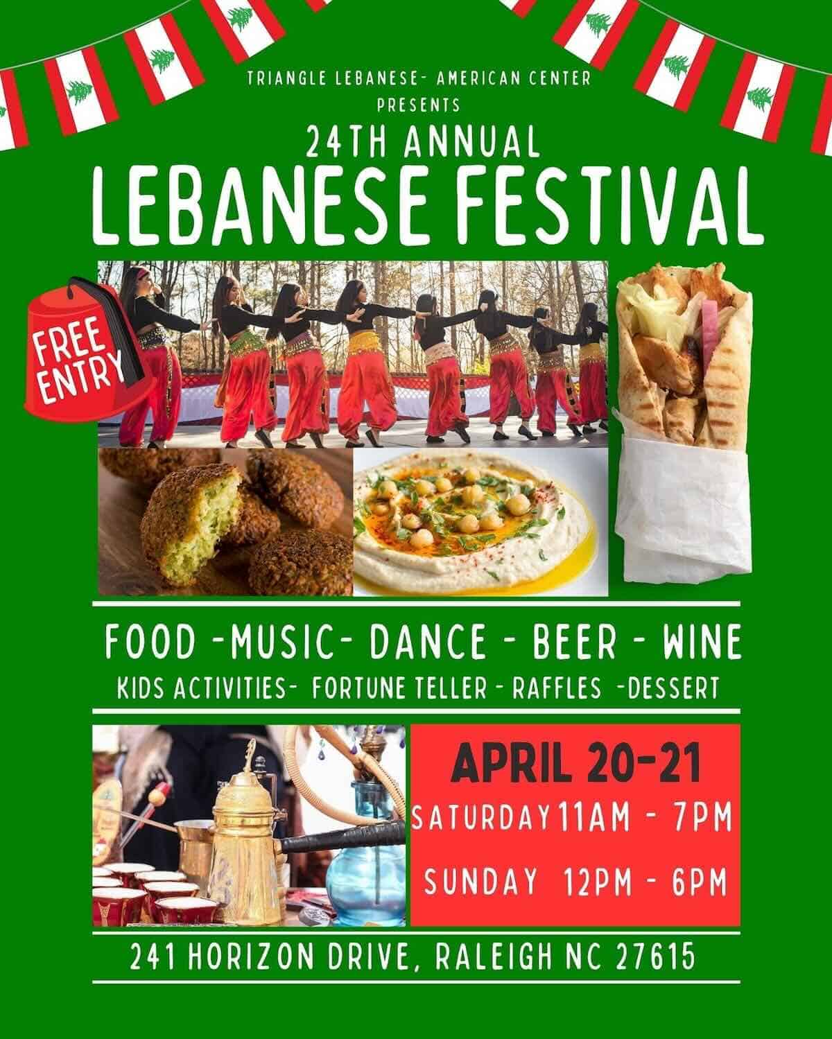 24th Annual Triangle Lebanese Festival in Raleigh April 2021