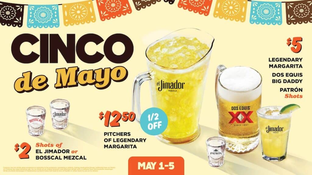 Flyer showing Cinco de Mayo drink deals at Hooters.
