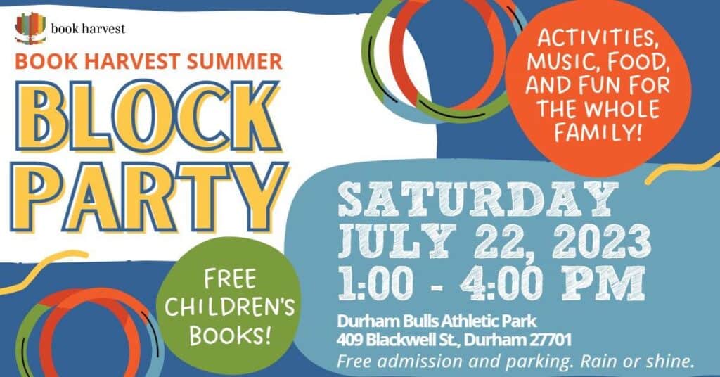 Book Harvest Block Party: Free books for kids - Triangle on the Cheap