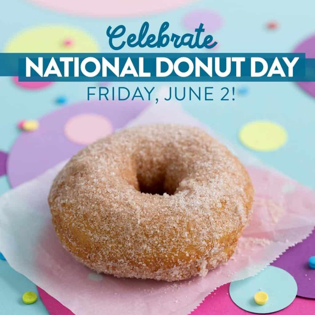 poster for national donut day at duck donuts