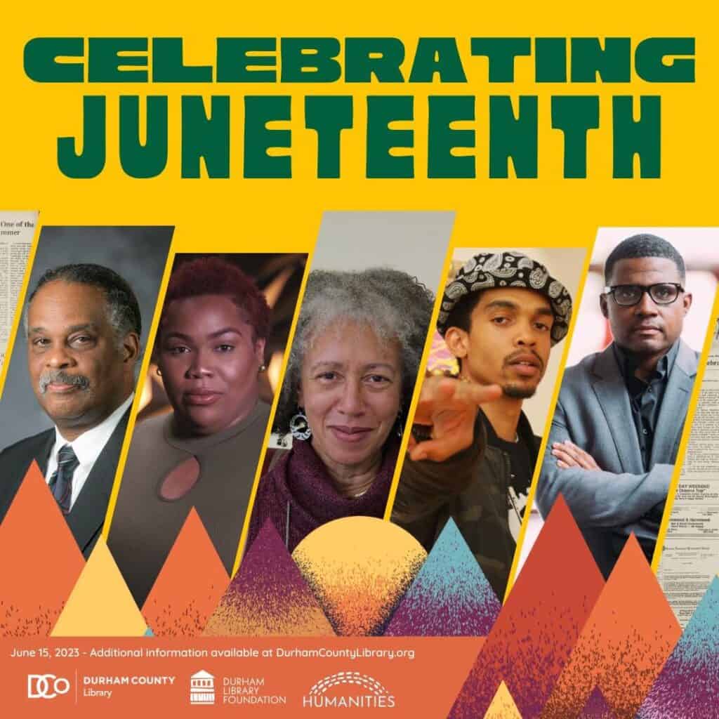 poster for durham county library's celebrating juneteenth event