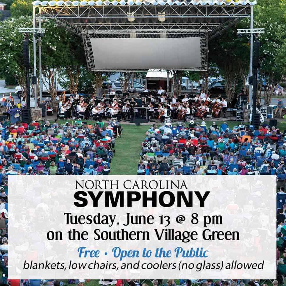 Free outdoor concert by North Carolina Symphony Orchestra in Southern