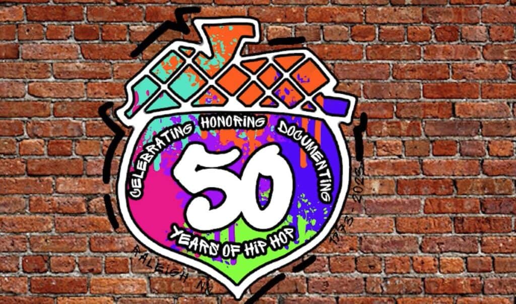 banner for 50 years of hip hop