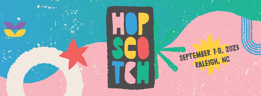 Promotional logo for Hopscotch music festival 2023, including date and location of the event.

