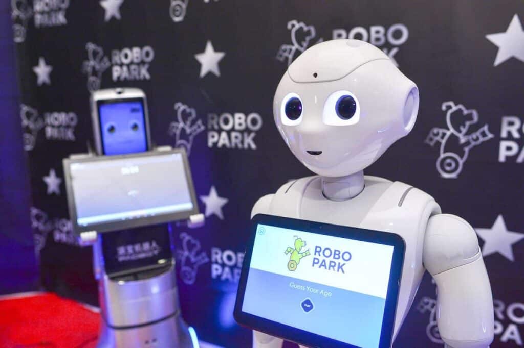 robot with robopark logo