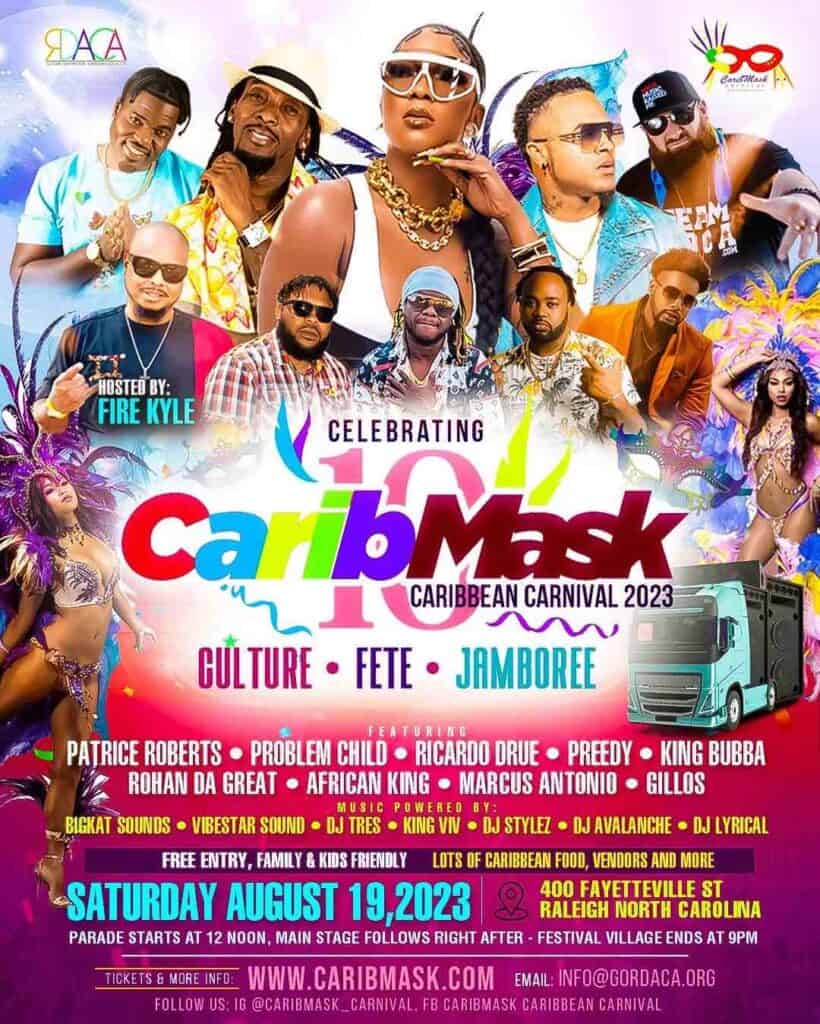 poster for CaribMask Caribbean Parade and Festival