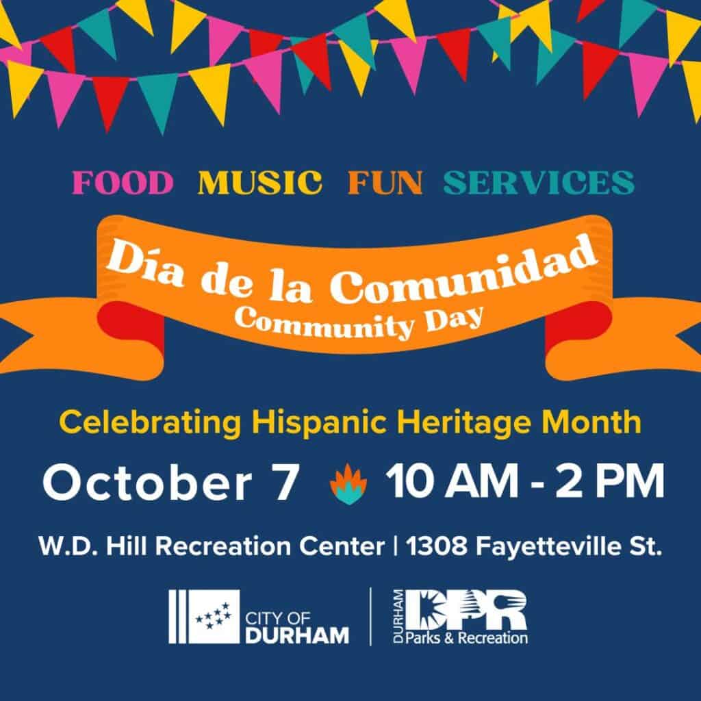 banner for Hispanic Heritage Month celebration Durham