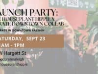 banner for houseplant hippie launch party