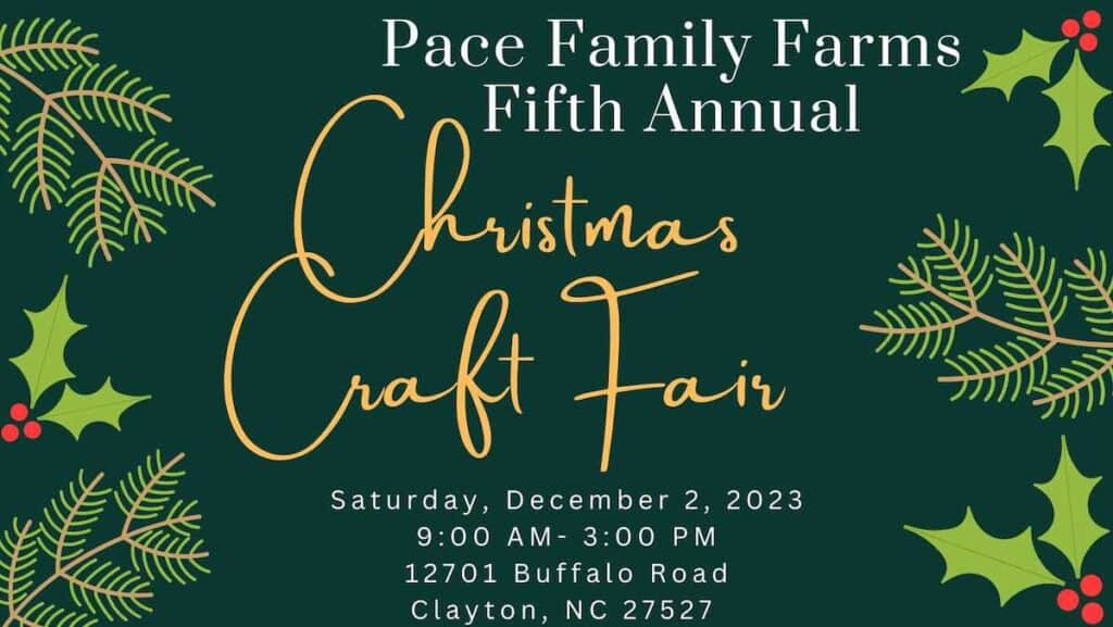banner for christmas craft fair at pace family farms