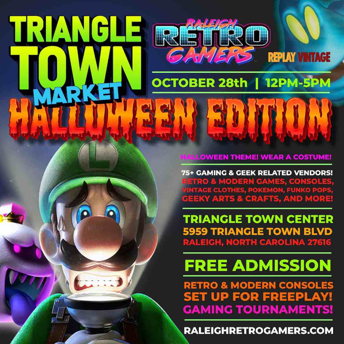 Raleigh Retro Gamers - Halloween Edition at Triangle Town Market Oct 28