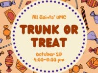 banner for trunk or treat at all saints UMC
