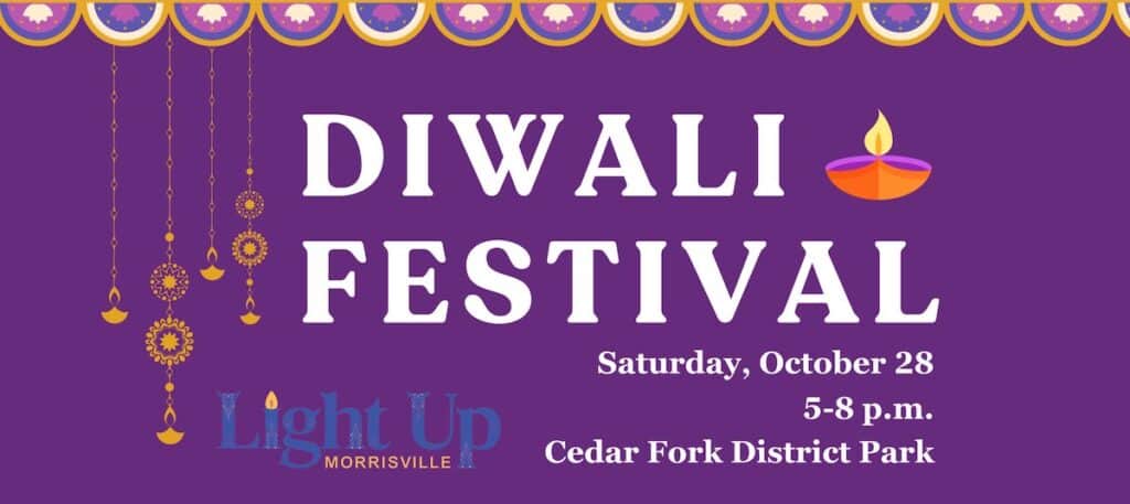 banner for Morrisville, NC's Diwali Festival