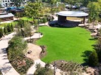 Aerial view of Great Lawn of Downtown Cary Park
