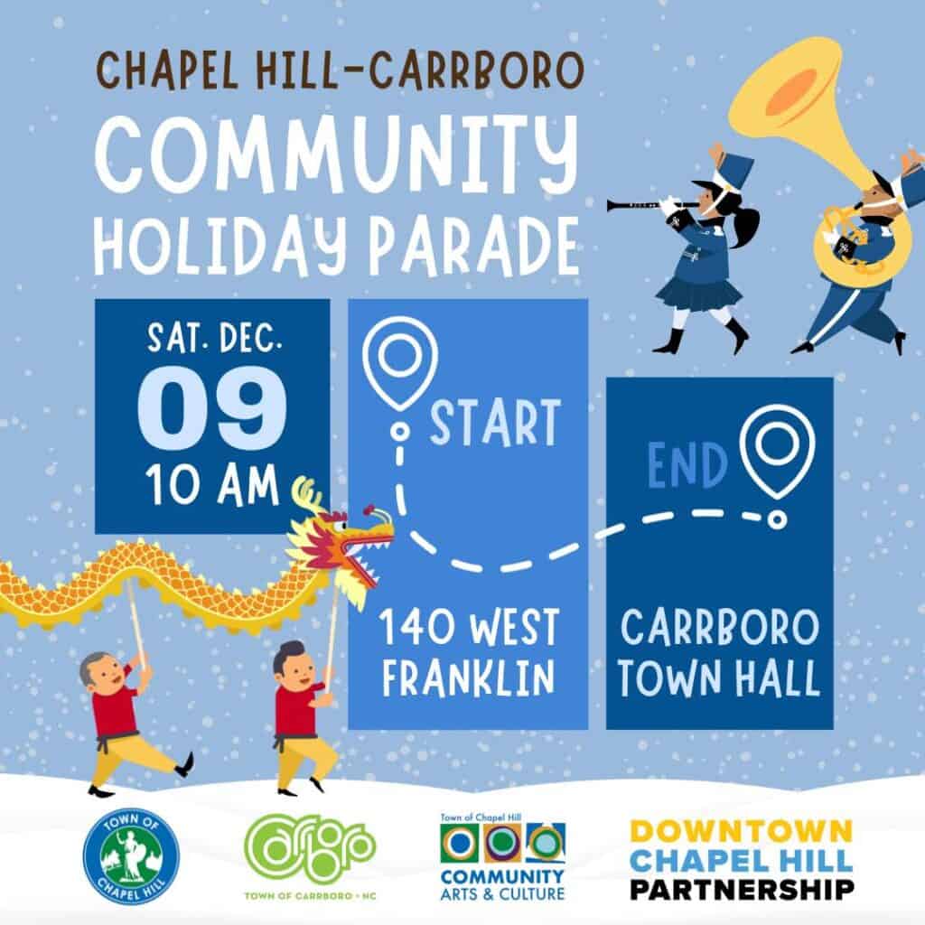 poster for Chapel Hill Carrboro Holiday Parade