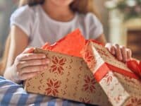 girl opening a present