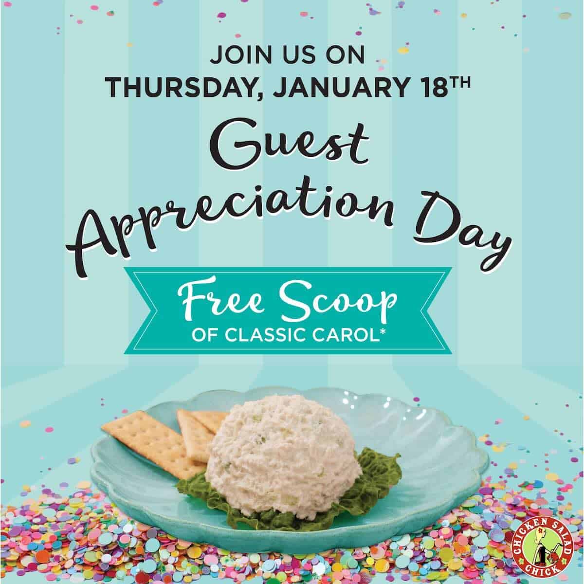 Chicken Salad Chick Free scoop on Guest Appreciation Day Jan 18 Triangle on the Cheap