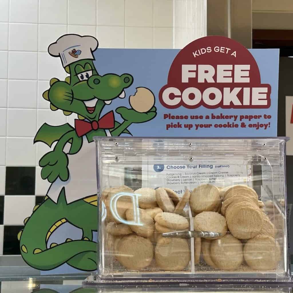bin of free cookies at Harris Teeter