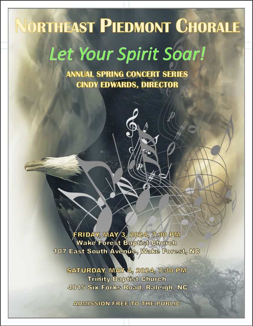 Northeast Piedmont Chorale Spring 2024 Concert series - Triangle on the  Cheap