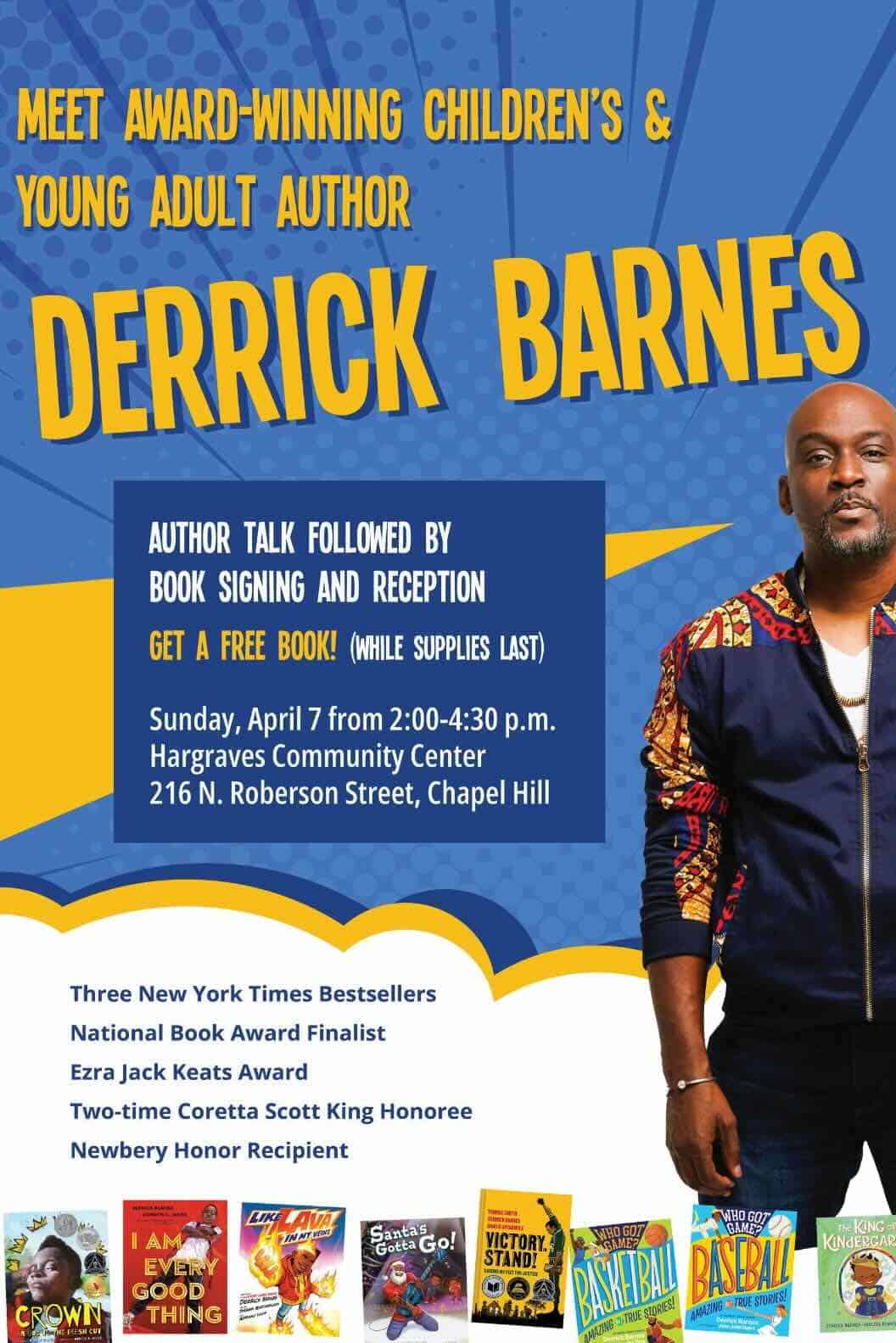 Author Talk by Derrick Barnes in Chapel Hill (including free books!) -  Triangle on the Cheap