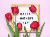 Mother's day sign, with flowers