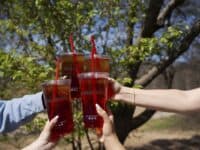 four cups of iced tea