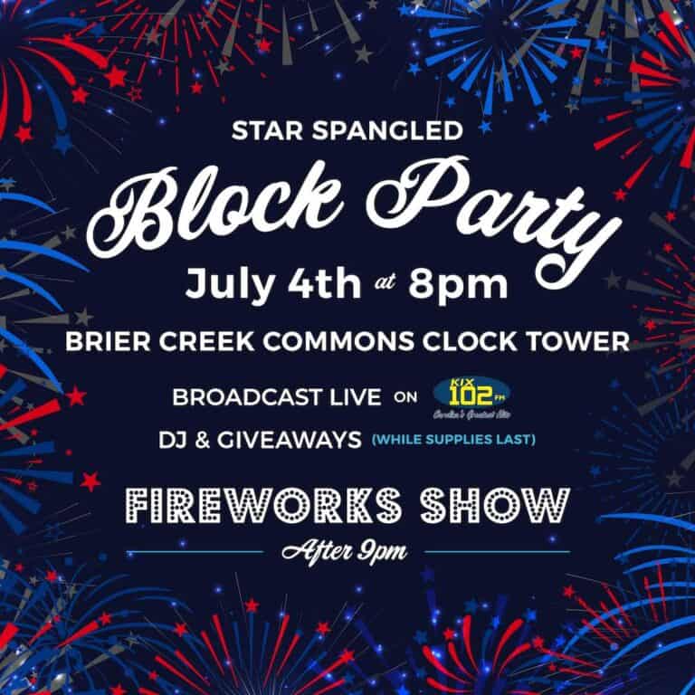 Brier Creek Commons Star Spangled Block Party and Fireworks Show