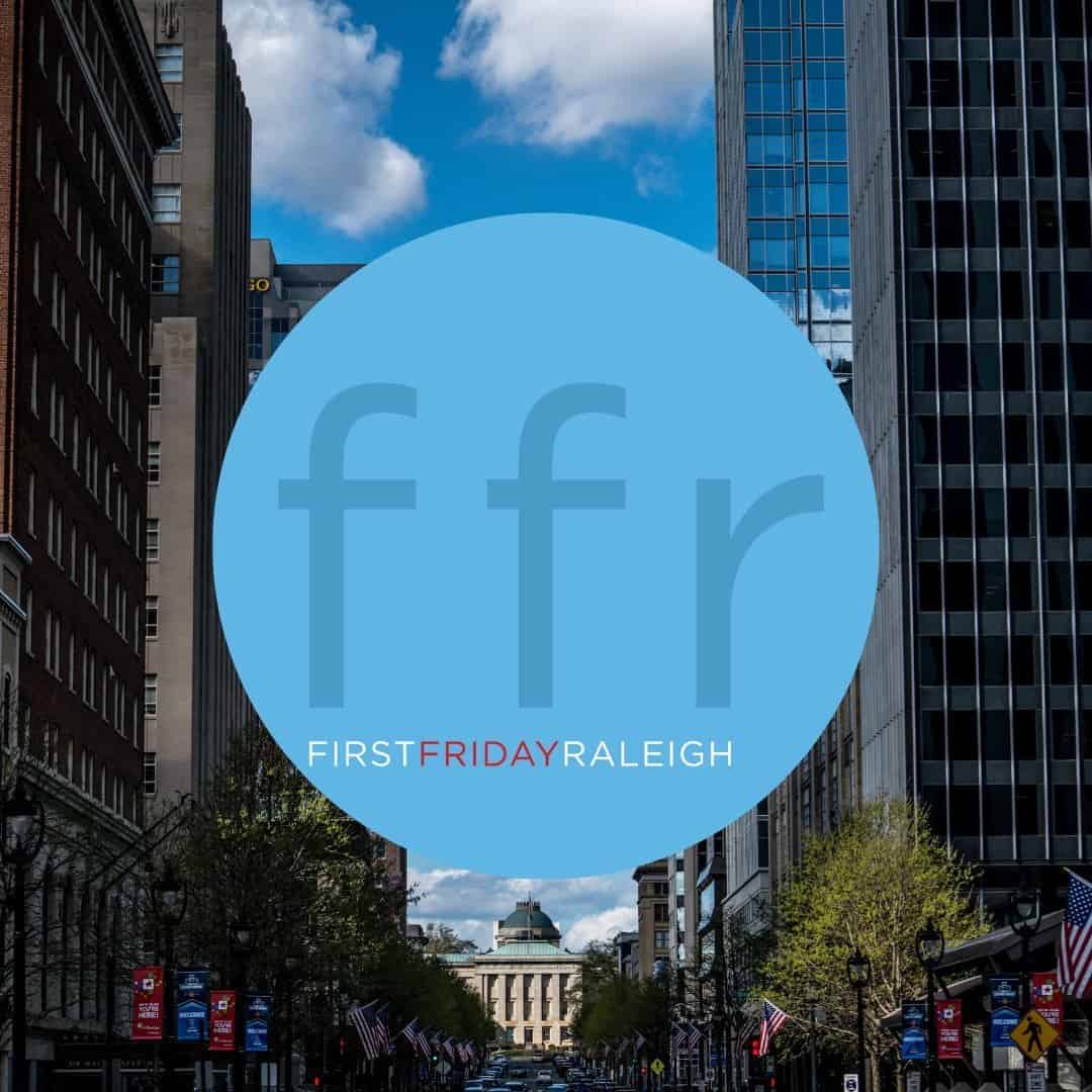 This image has an empty alt attribute; its file name is first-friday-raleigh-logo.jpg