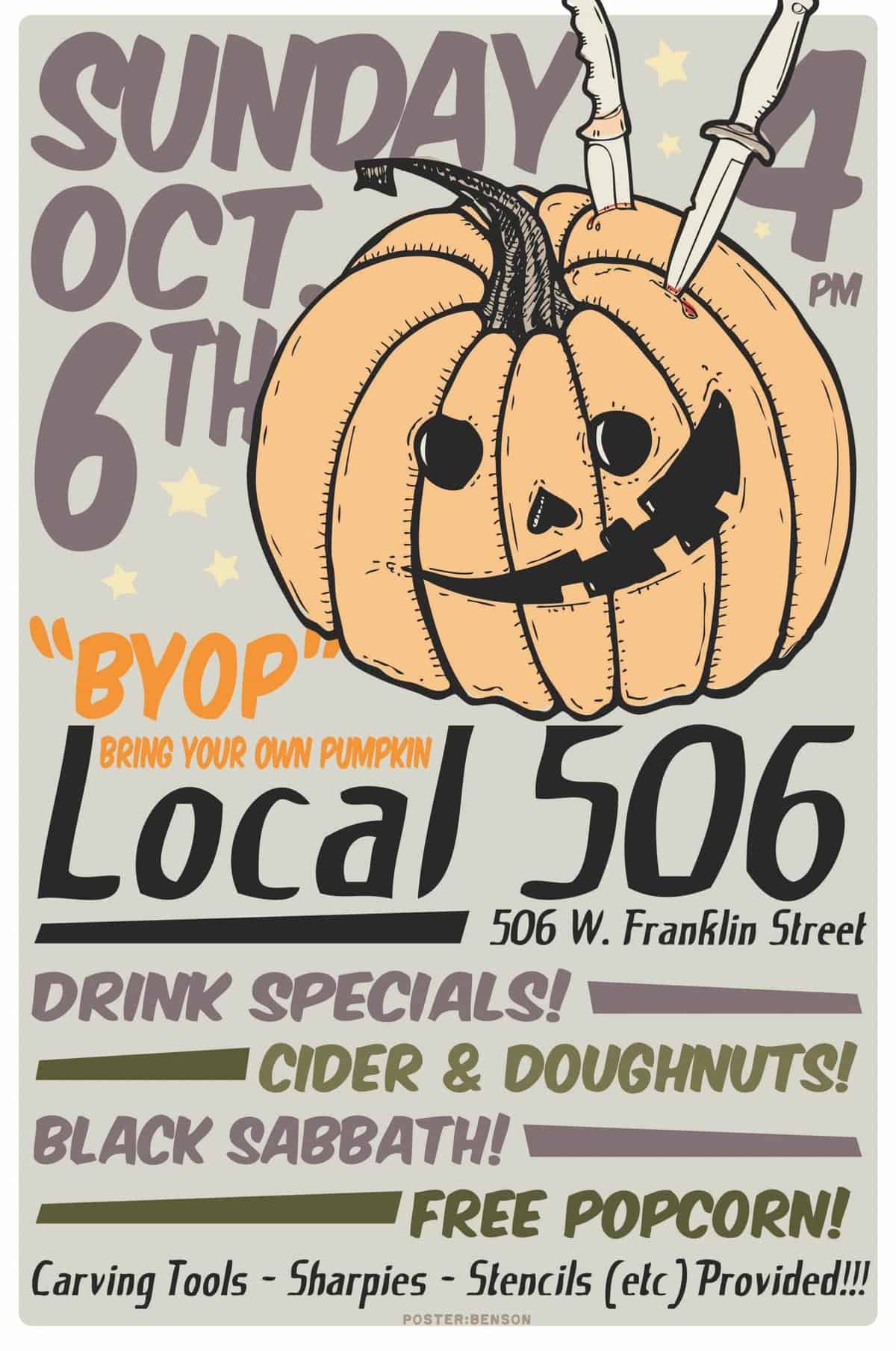 BYOP: Bring your own pumpkin to a carving party at Local 506