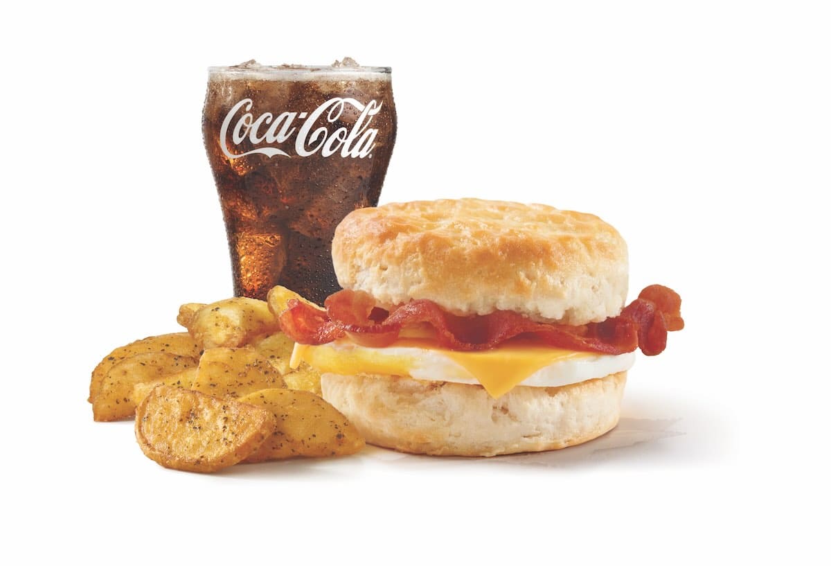 Bacon egg and cheese biscuit combo at Wendy's