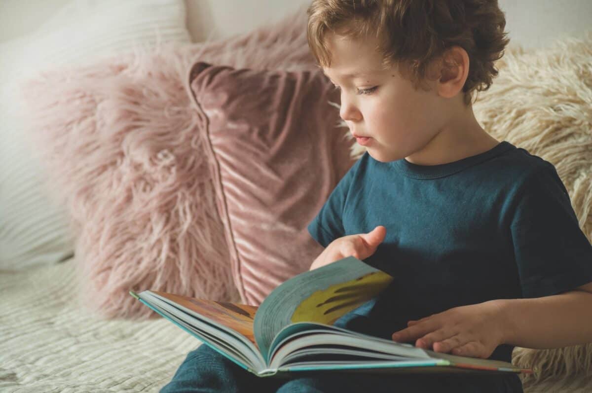 boy reading book