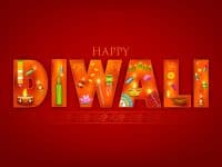 illustration of Diwali background with puja object